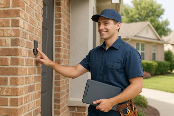 a male air conditioning technician fixing a mini split ac from Air Conditioning Repair West Lake in West Lake Hills, TX  Air Conditioning Technician near me