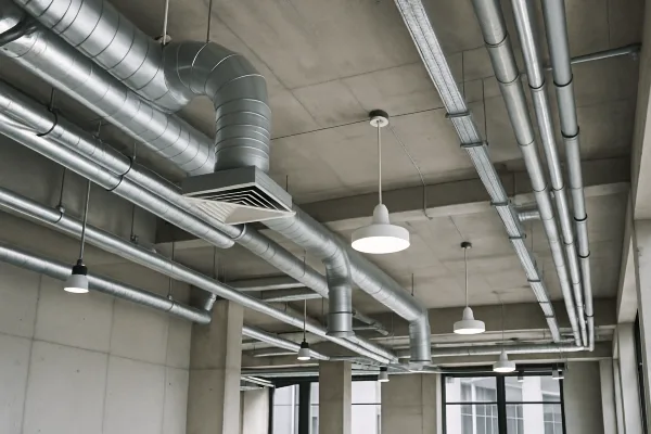 metal air ducts attached to the ceiling of a building from Air Conditioning Repair West Lake in Lakeway, TX - Lakeway TX